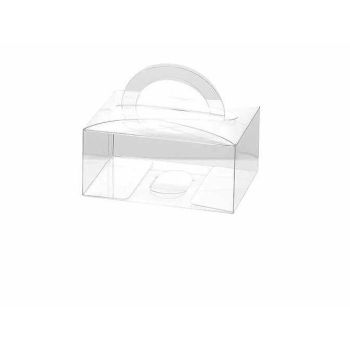 Transparent rectangular box with pvc handle for wedding favors or gifts