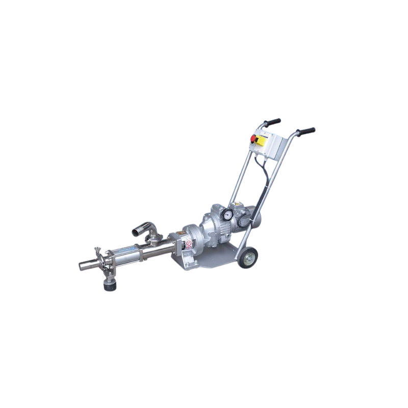 Screw honey pump with speed variator, stainless steel trolley, three-phase