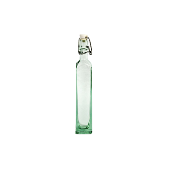 100 ml weißglasflasche mit quadratischem boden und mechanischem stopfen