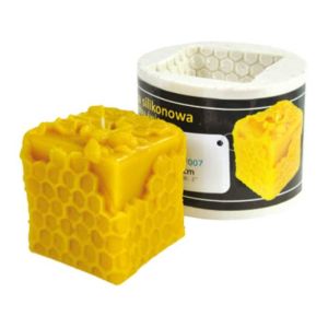 Silicone mold for candle with printed cube 60 mm