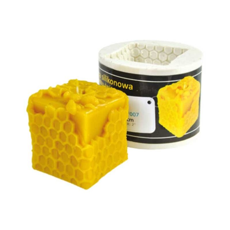 Silicone candle mold with printed cube Silicone candle mold with printed cube