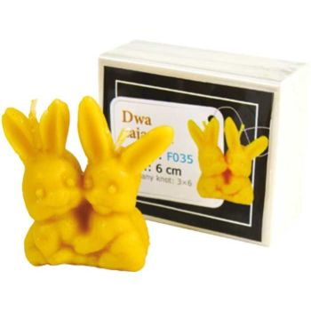 Silicone candle mold with two bunnies
