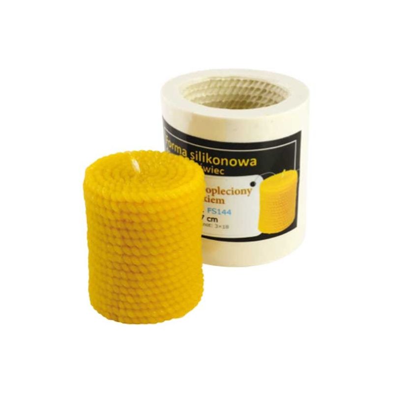 Silikonform für kerzen mit gedrehtem seilzylinder