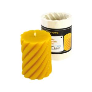 Silicone mold for candle with twisted cylinder