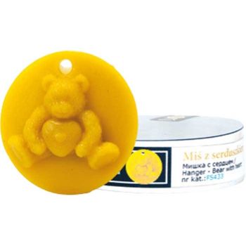 Silicone candle mold with teddy bear with heart pendant