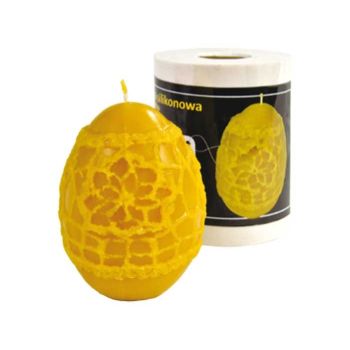 Silicone candle mold with egg with lace