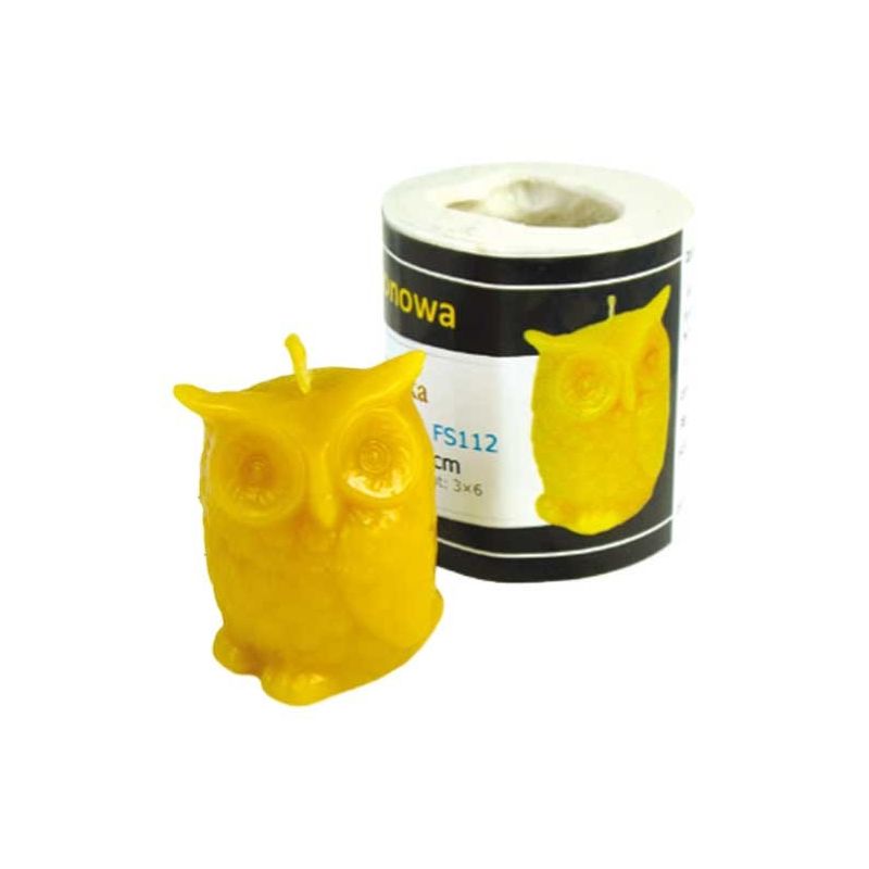 Silikonkerzenform mit kleiner eule