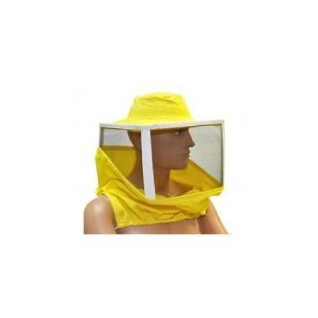 Square mask for beekeeper with hat with axillary elastics