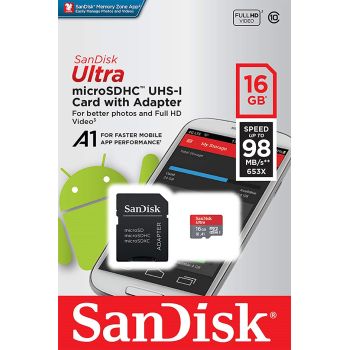 Tarjeta de memoria microsdhc y adaptador de 16 gb