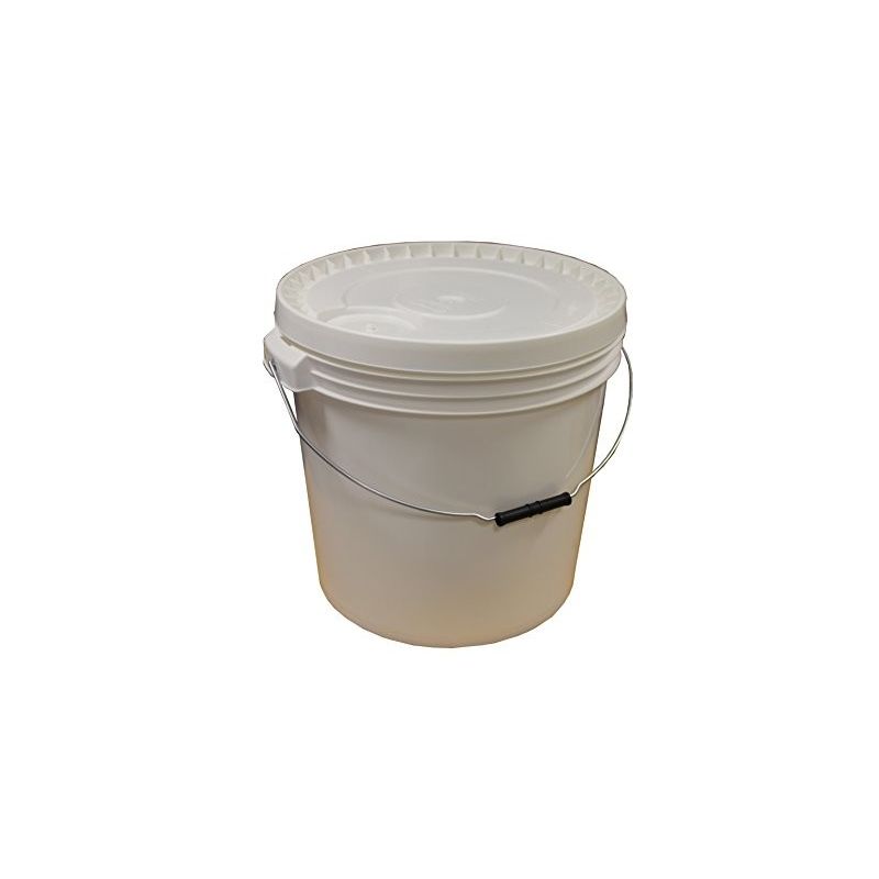 Secchiello latta rotondo conico in plastica per alimenti - 40 kg miele - manico in acciaio Secchiello latta rotondo conico in plastica per alimenti - 40 kg miele - manico in acciaio