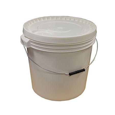 Round conical plastic bucket for food - 40 kg honey - steel handle