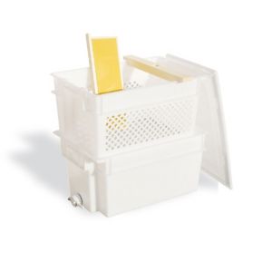 Banco per disopercolare a doppia vasca in plastica alimentare eco