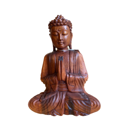 Buddha in legno cm 20 special hand position  c  sembah