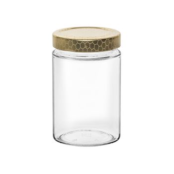 Glass jar honey plus 390 ml - cap deep to 70 h14