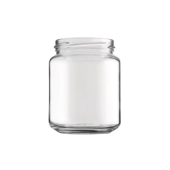 Vaso in vetro cilindrico liscio 390 ml per miele 500 g - TO70 - solo vetro