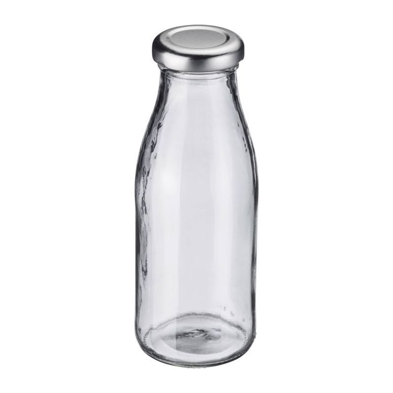 bottiglia in vetro latte/succo  250 ml con capsula twist off t43