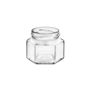106 ml hexagonal glass jar with twist-off cap t53