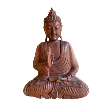 Wooden buddha cm 20 normal hand position g biasa