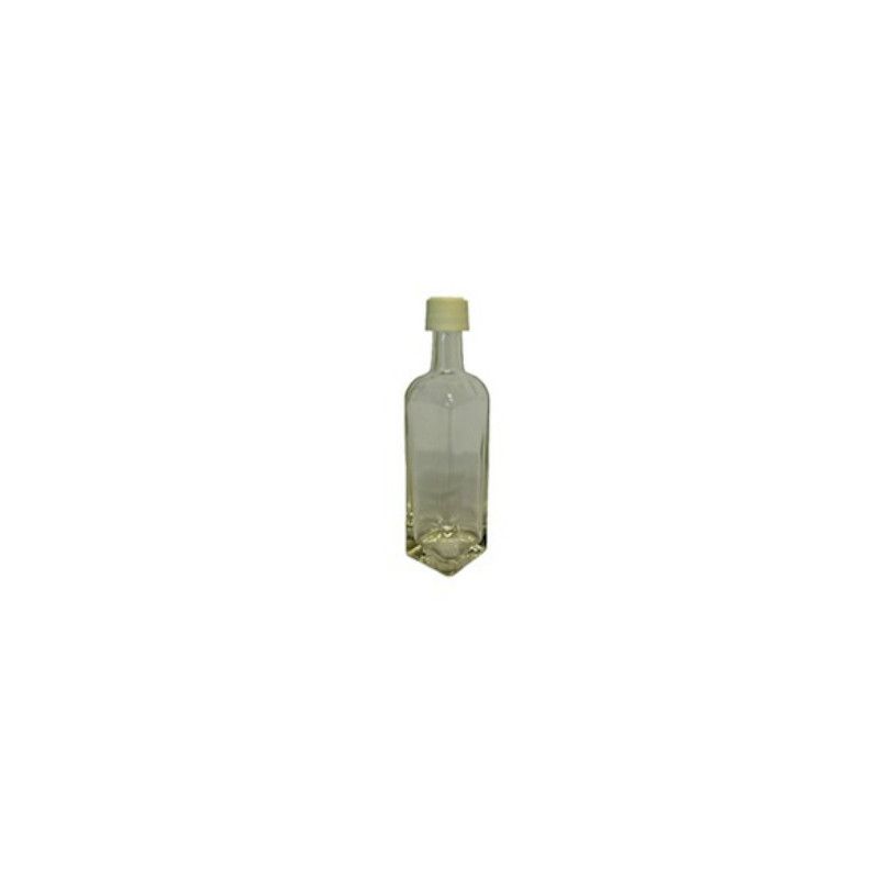 50 ml white glass bottle with plastic cap