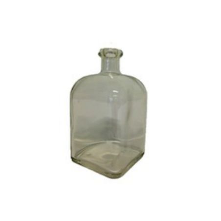 250 ml low square white glass bottle with cork stopper