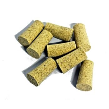 Tapered cork stopper for glass bottles