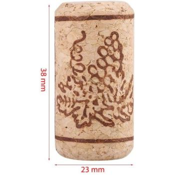 TAPPO di SUGHERO "Agglomerato" per bottiglie di vino impermeabili ⌀ 23 x 38 mm - Conf. 100 pezzi