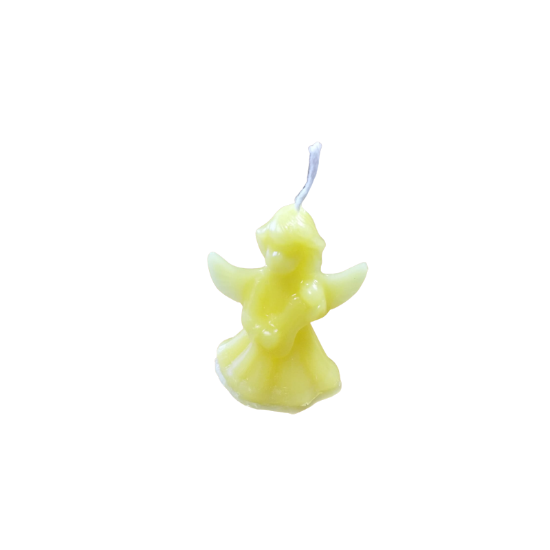 Beeswax candle angel with violin