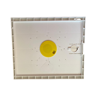 Plastic bee escape on tablet for d.b. 10 honeycombs