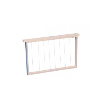Standard-Dadant-Beute mit 10 Waben, festem Boden, komplett mit Honigraum und gedrahteten Rähmchen.