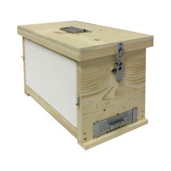 Mini-Beute zur Schwarmaufnahme D.B. mit 6 Waben aus Holz, Wände mit Netzbespannung