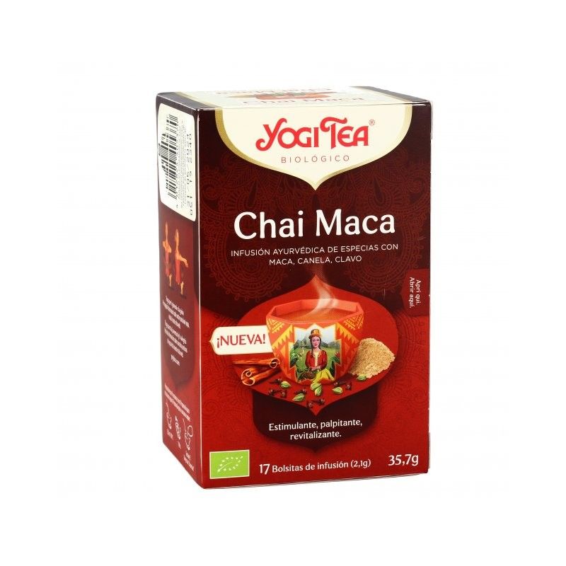 Infuso bio  "chai maca" con cannella e chiodi di garofano" -  yogi tea  17 filtri