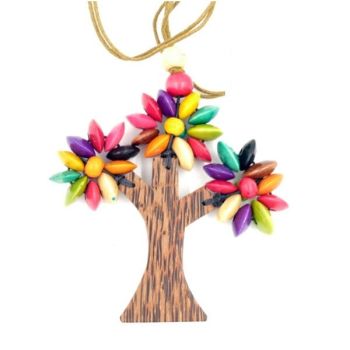 3-flower necklace with small spheres