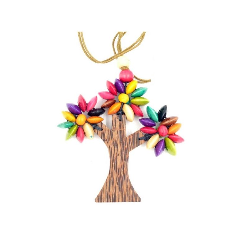 3-flower necklace with small spheres