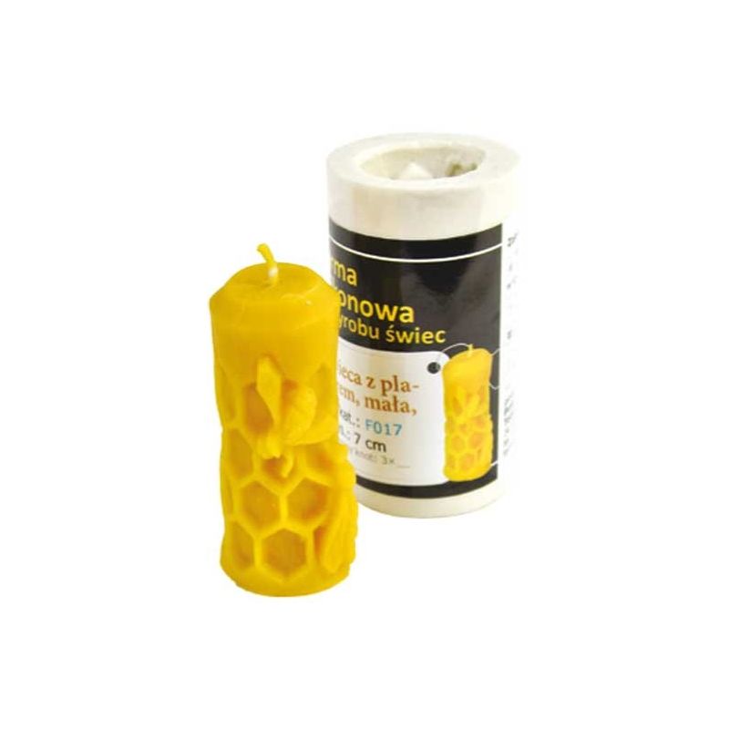 Silicone mold for candle with printed bee (h 70 mm)