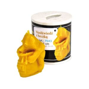 Silicone mold for candle bear with honey barrel