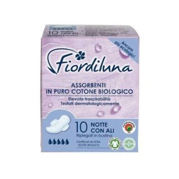 Assorbente notte in puro cotone biologico con ali - fiordiluna