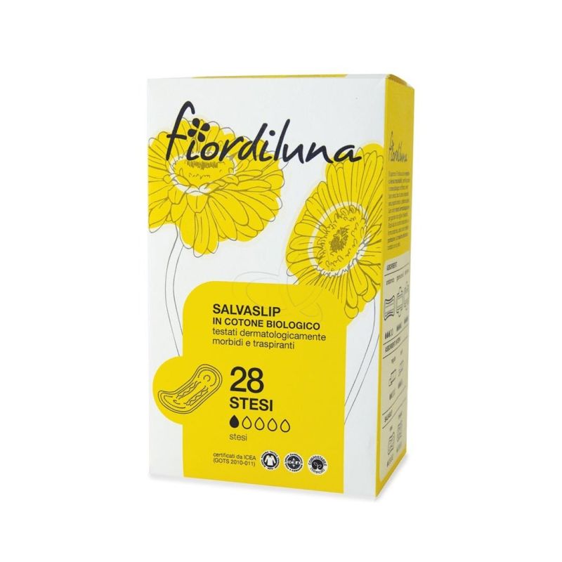 Salvaslip stesi traspiranti con cotone biologico - fior di luna