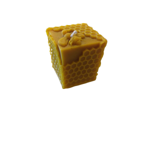 Printed cube beeswax candle