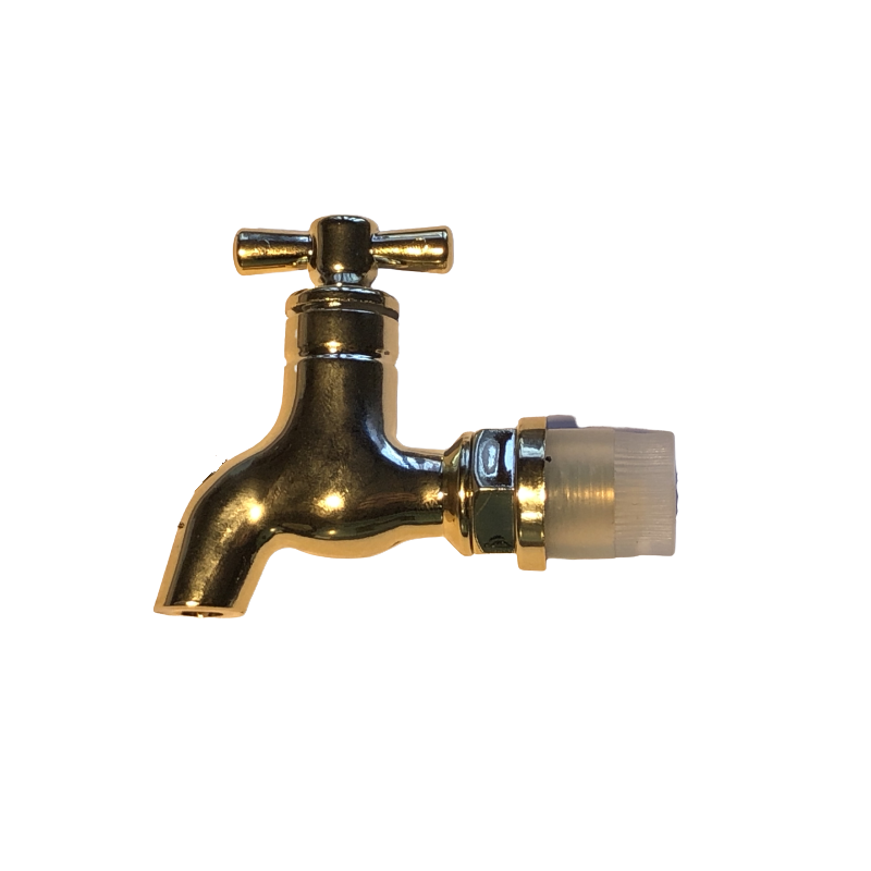 Gold plastic tap for 2 to 15 l barrels