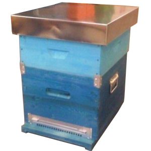 Arnia d.b. cubo 10 favi completa con fondo rete antivarroa fisso- melario - 10 telaini nido e 9 telaini melario con filo