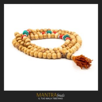 Mala in osso con turchese - mantrabeads