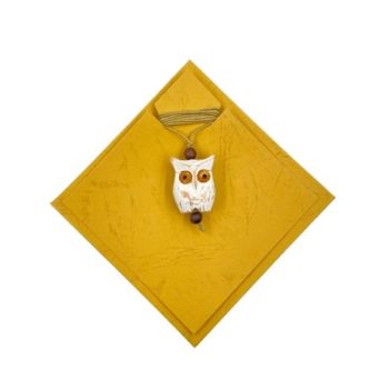 Collier avec hibou dans une boîte cadeau