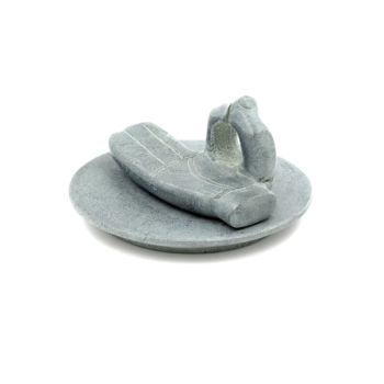 Round saucer with hand for eritrean soapstone aroma paper cm 10