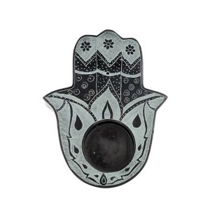 Bruciatore “mano” per resine e incensi in pietra nera cm.14