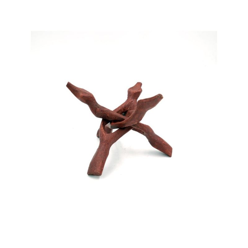 Stand 3 legs for abalone shell in brown wood Stand 3 legs for abalone shell in brown wood