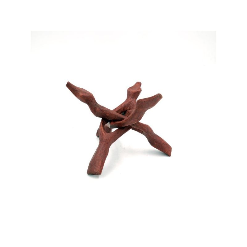 Supporto 3 gambe per conchiglia abalone in legno marrone