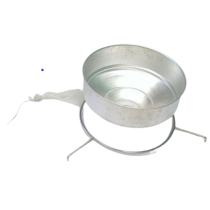 Aluminium-Honigtrichter mit kleinem Filtriersack und Halterung