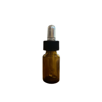 Flacon rond en verre jaune avec compte-gouttes 5 ml
