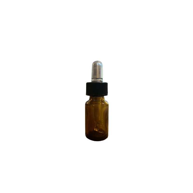 Flacon rond en verre jaune avec compte-gouttes 5 ml