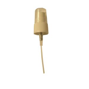 Frasco redondo de vidrio amarillo con atomizador 5 ml